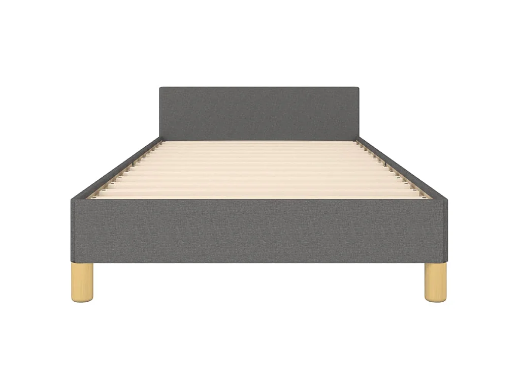Giroletto con Testiera Grigio Scuro 90x190 cm in Tessuto