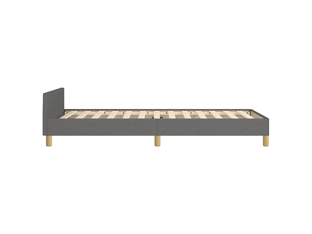 Giroletto con Testiera Grigio Scuro 90x190 cm in Tessuto