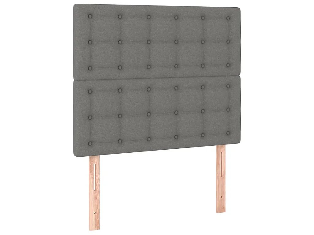 Giroletto con Testiera Grigio Scuro 90x190 cm in Tessuto