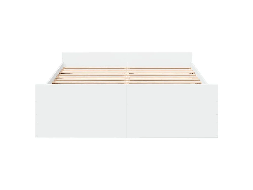 Cadre de lit avec tiroirs sans matelas blanc 120x190 cm