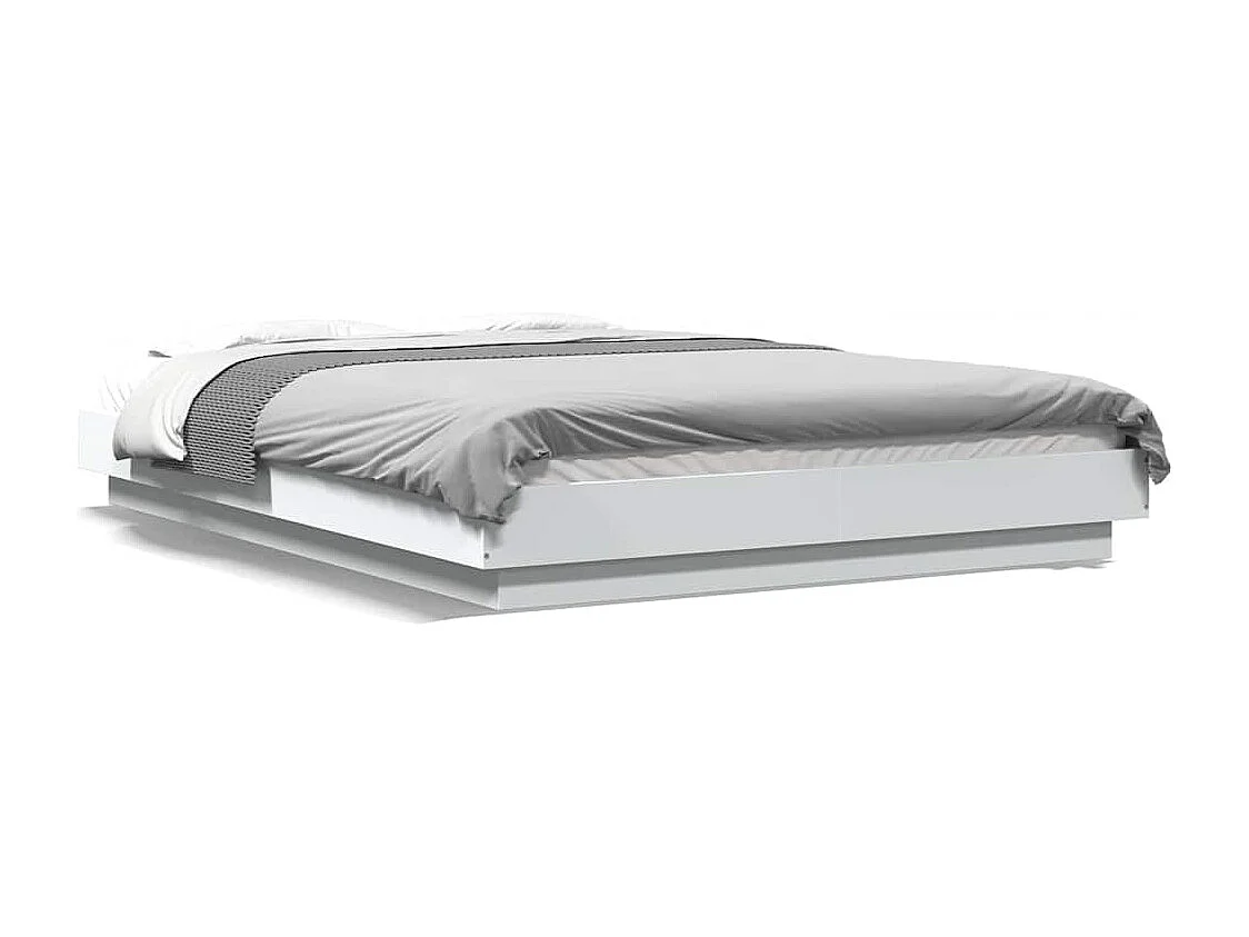 Cadre de lit avec lumières LED sans matelas blanc 120x190 cm