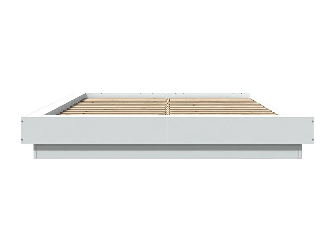 Cadre de lit avec lumières LED sans matelas blanc 120x190 cm