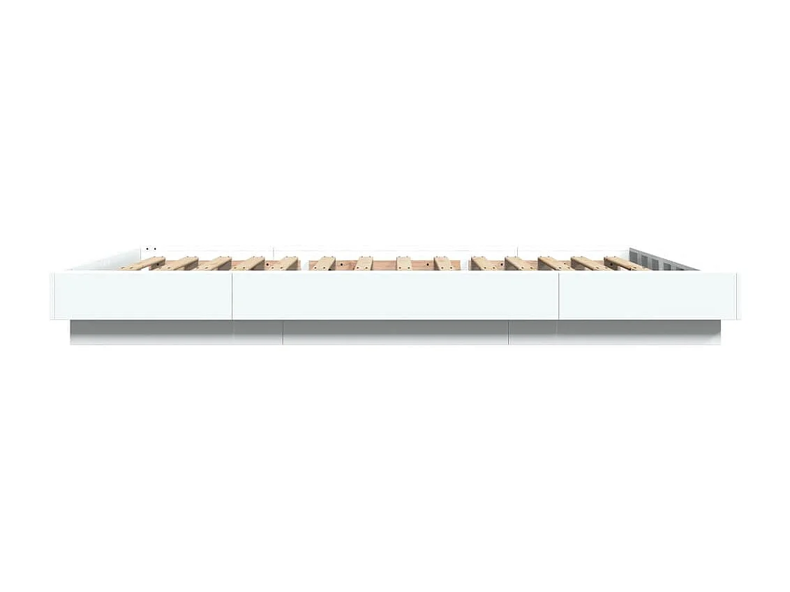 Cadre de lit avec lumières LED sans matelas blanc 120x190 cm