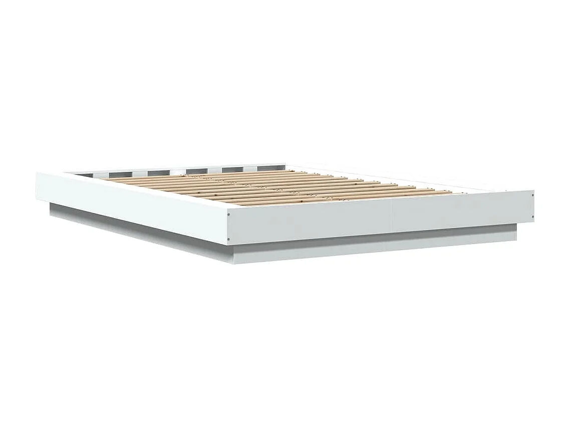 Cadre de lit avec lumières LED sans matelas blanc 120x190 cm