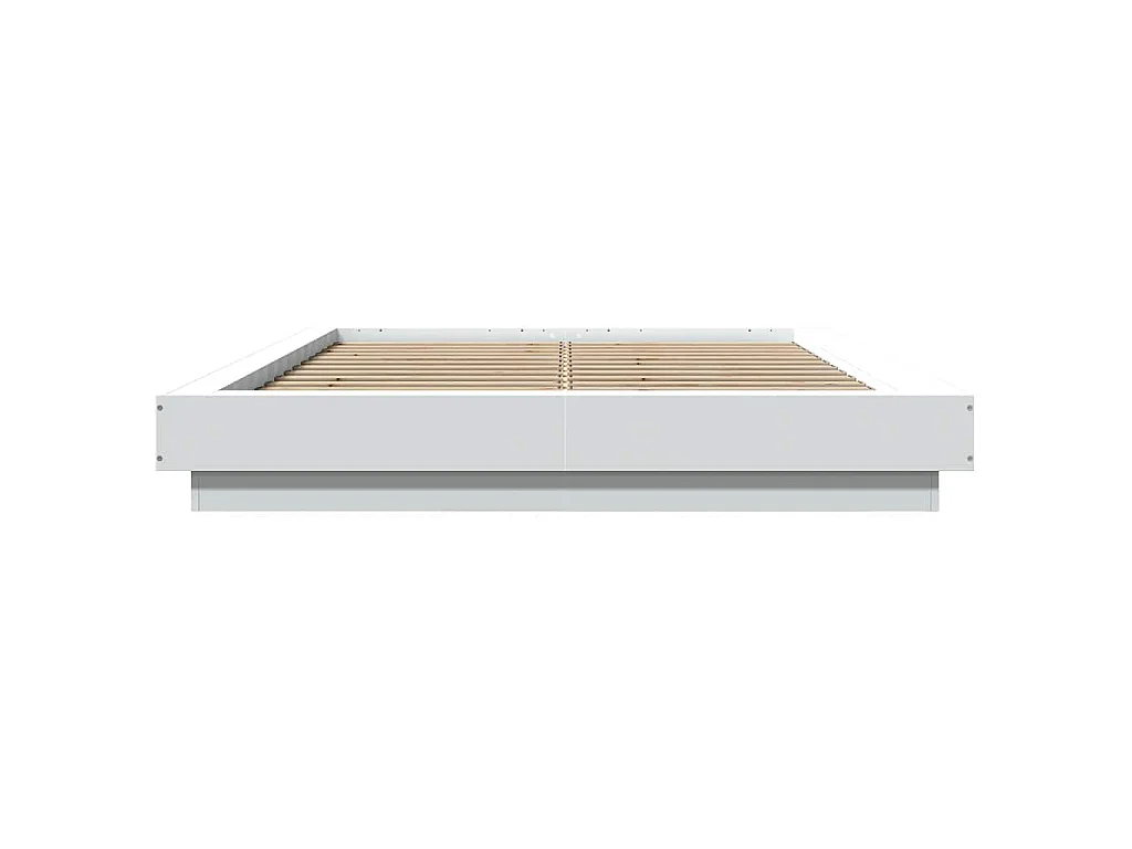 Bedframe met LED-verlichting bewerkt hout wit 120x190 cm