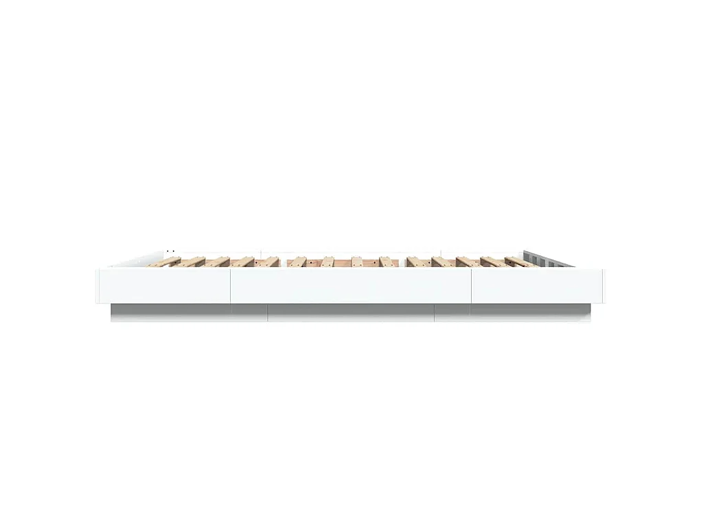 Bedframe met LED-verlichting bewerkt hout wit 120x190 cm