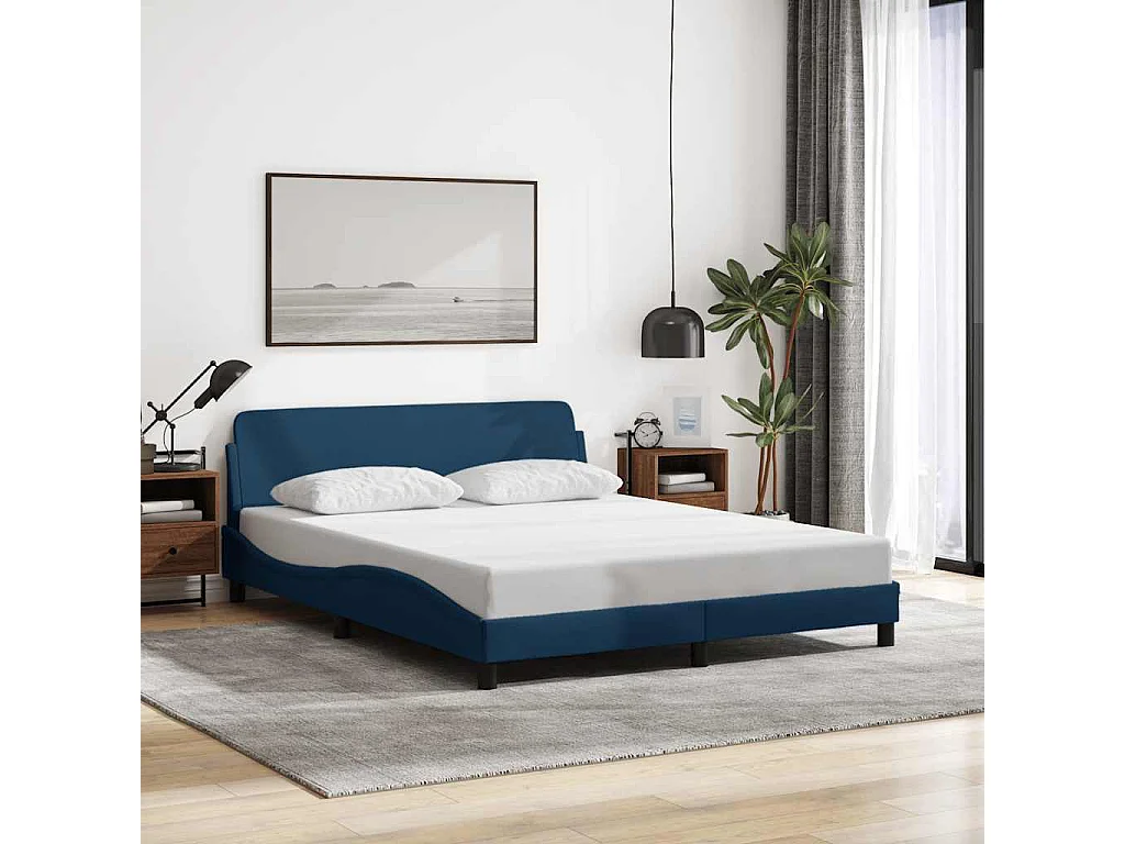Bedframe met hoofdeinde "Dover" 160x200 cm stof blauw