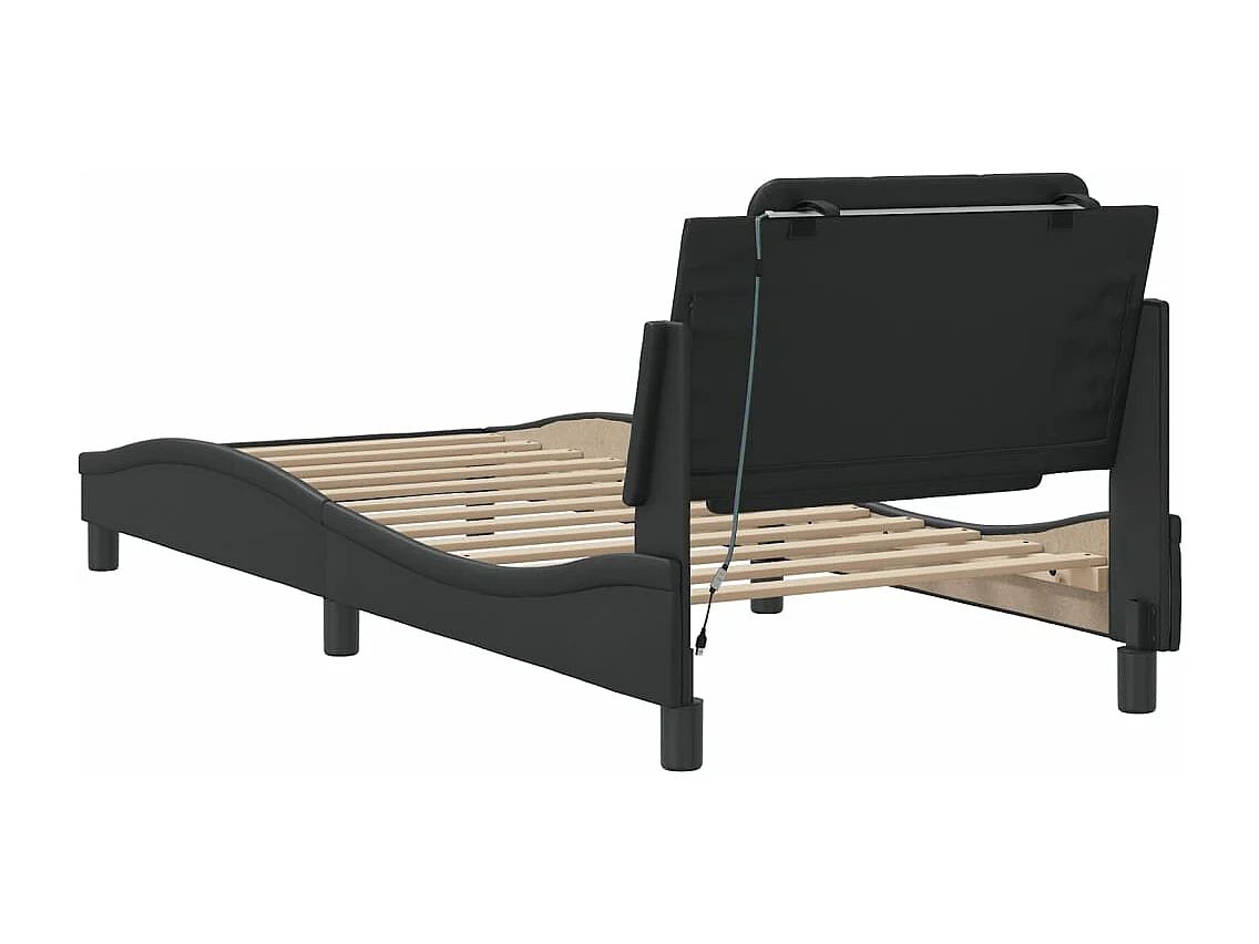 Giroletto con Luci LED Nero 90x200 cm in Similpelle