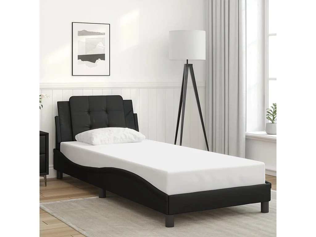 Bedframe met LED zonder matras "Zadar" zwart 90x200 cm