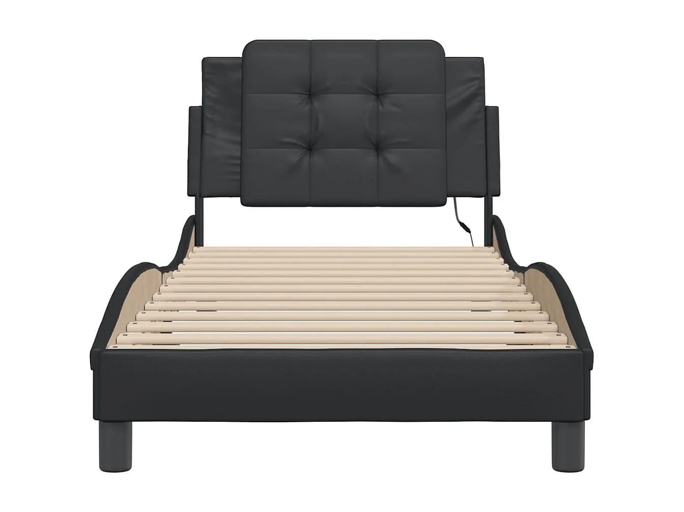 Bedframe met LED zonder matras "Zadar" zwart 90x200 cm