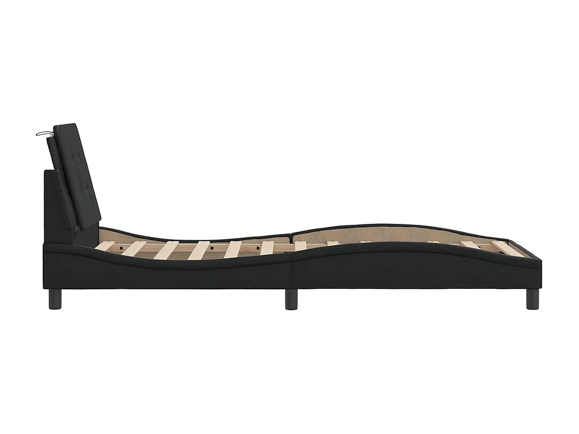 Bedframe met LED zonder matras "Zadar" zwart 90x200 cm