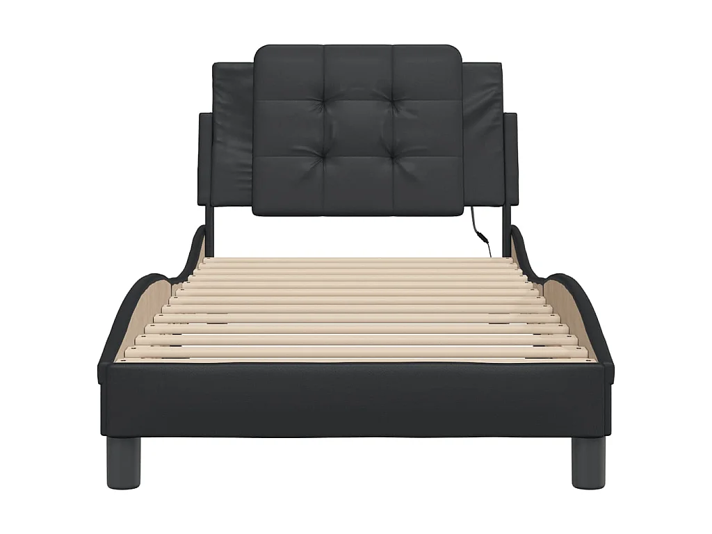 Cadre de lit avec LED sans matelas Zadar noir 90x200 cm