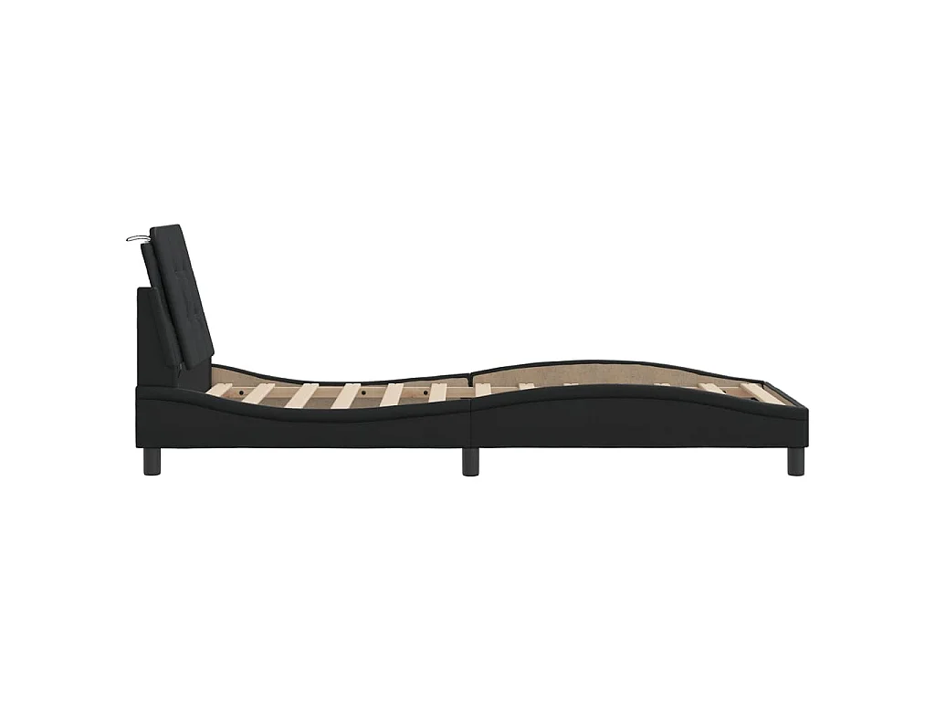 Cadre de lit avec LED sans matelas Zadar noir 90x200 cm