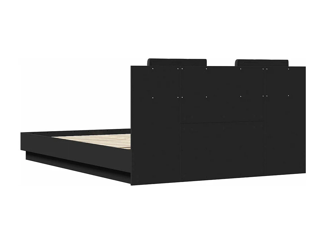 Estrutura cama c/ cabeceira 120x200 cm derivados madeira preto