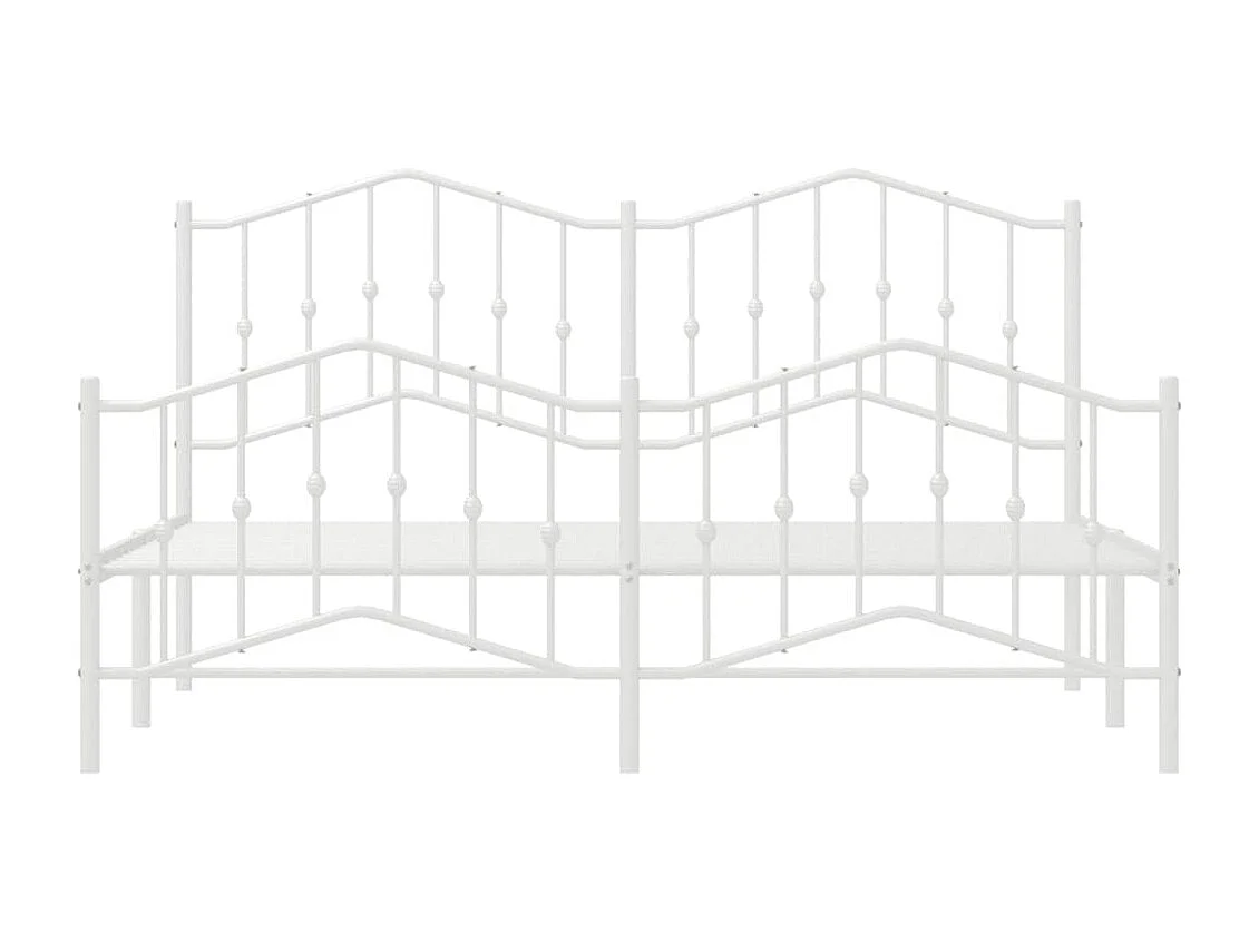 Bedframe met hoofd- en voeteneinde metaal wit 180x200 cm