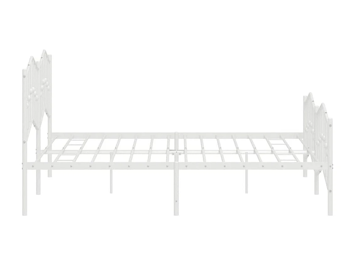 Bedframe met hoofd- en voeteneinde metaal wit 180x200 cm