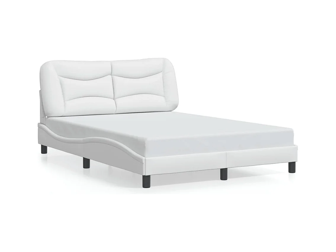 Cadre de lit avec LED sans matelas blanc 140x200 cm