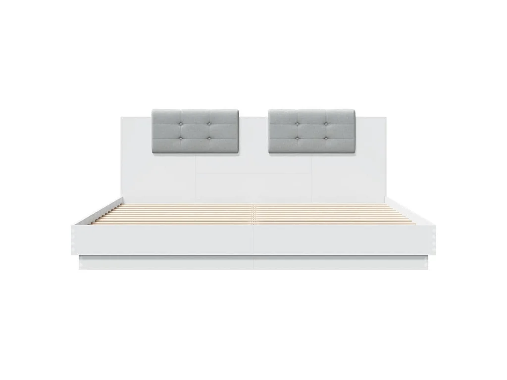 Cadre de lit sans matelas blanc 200x200 cm