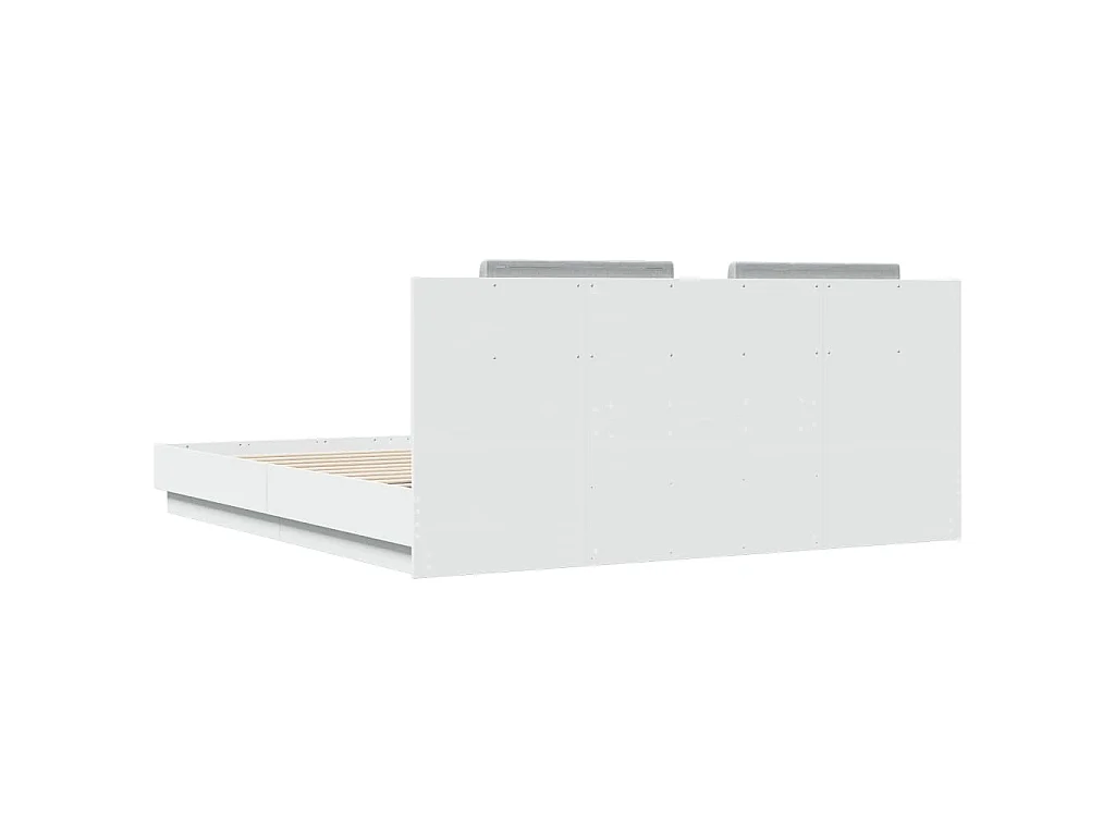 Cadre de lit sans matelas blanc 200x200 cm