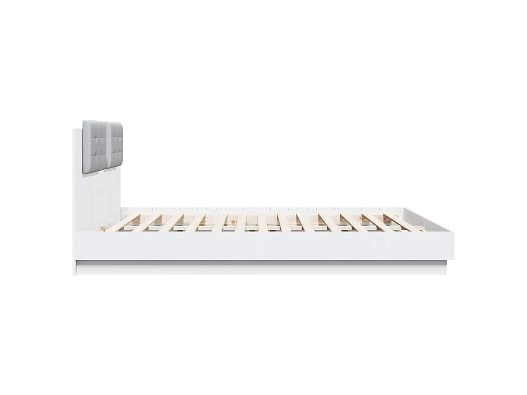Cadre de lit sans matelas blanc 200x200 cm
