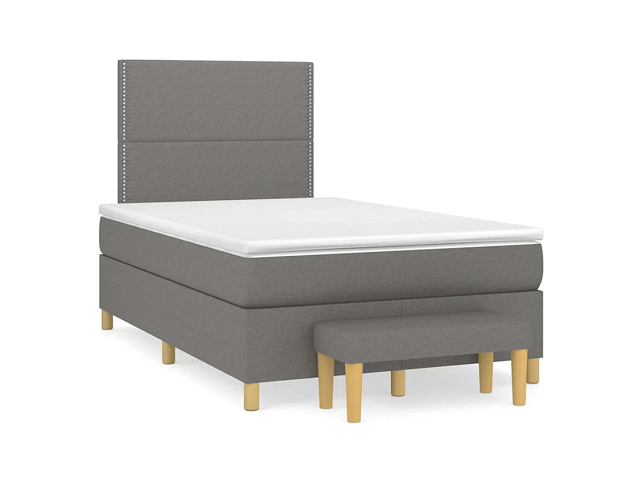 Giroletto a Molle con Materasso Grigio Scuro 120x190cm Tessuto