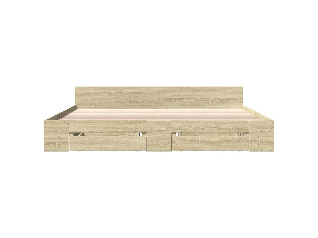 Bettgestell mit Schubladen Sonoma-Eiche 200x200cm Holzwerkstoff