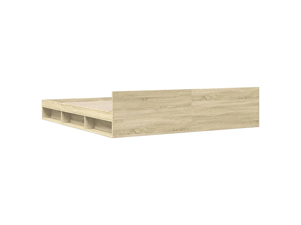 Bettgestell mit Schubladen Sonoma-Eiche 200x200cm Holzwerkstoff