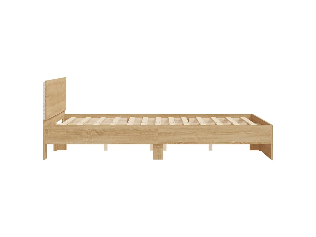 Cadre de lit avec LED sans matelas chêne sonoma 160x200 cm