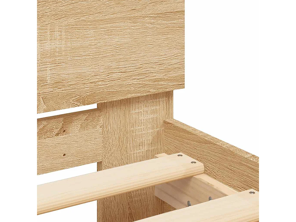 Cadre de lit avec LED sans matelas chêne sonoma 160x200 cm