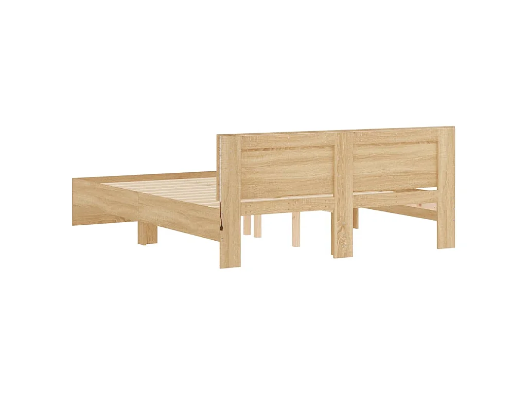 Cadre de lit avec LED sans matelas chêne sonoma 160x200 cm