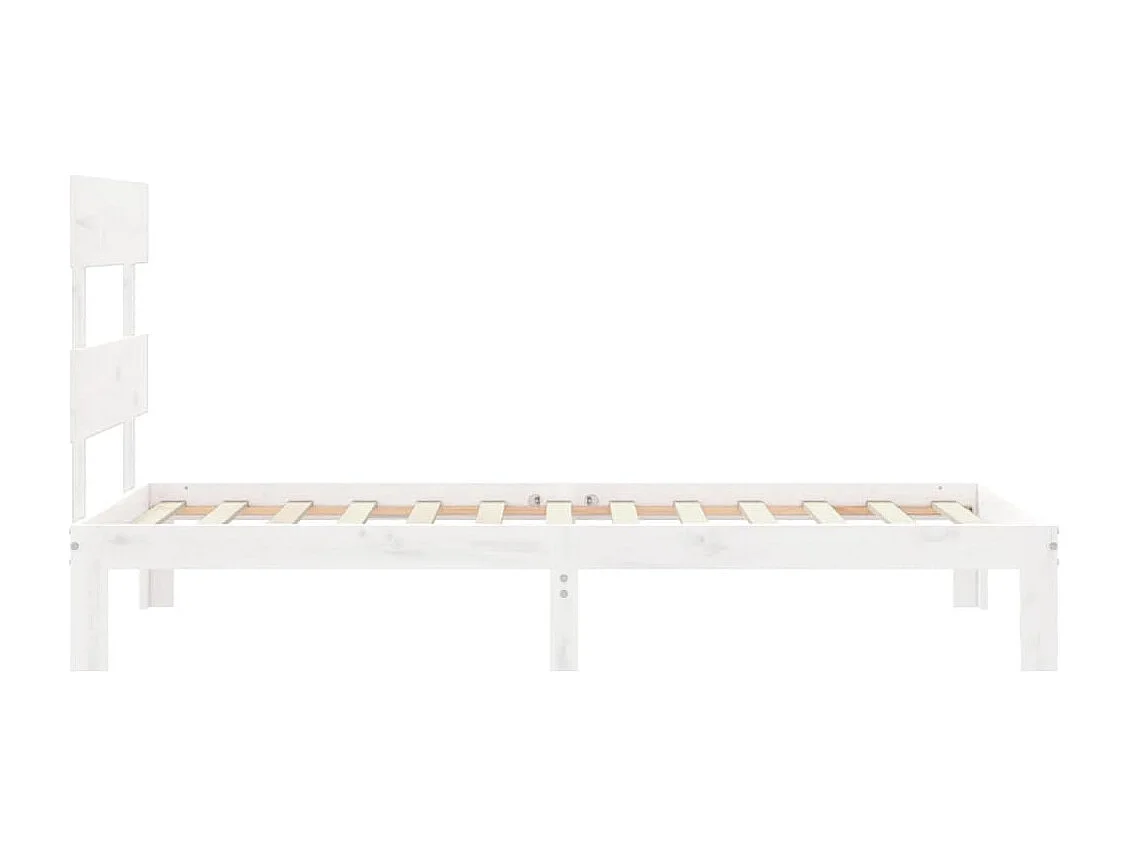 Cadre de lit sans matelas blanc bois de pin massif