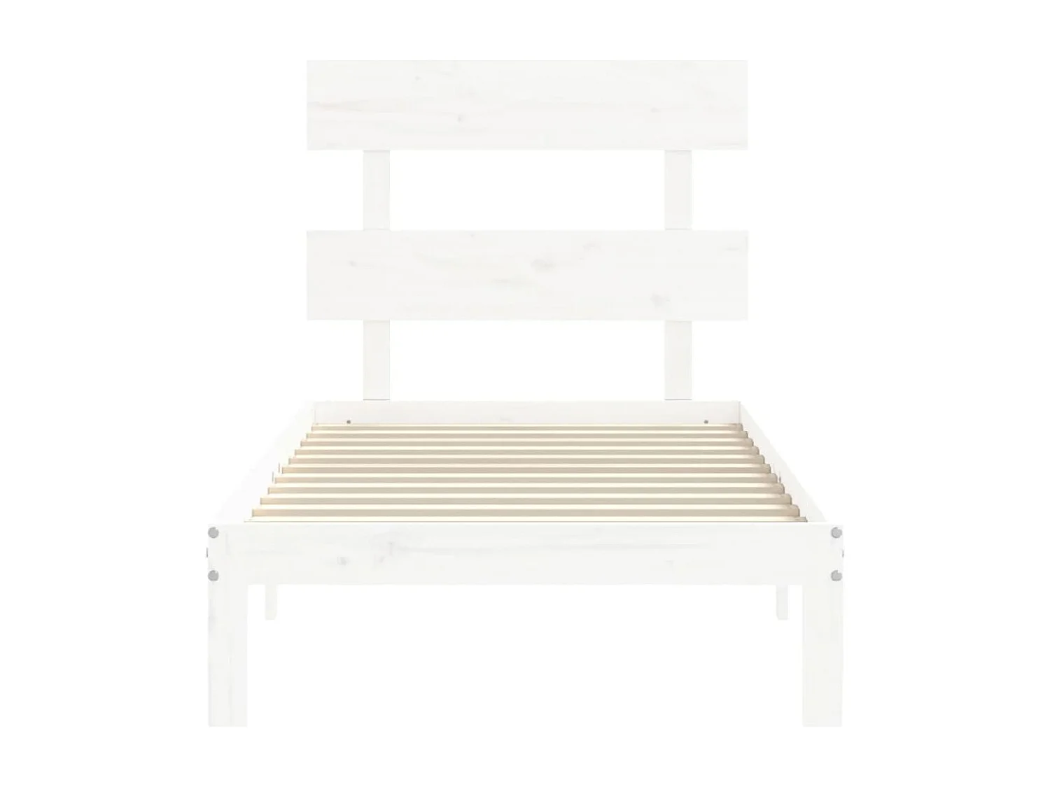 Cadre de lit sans matelas blanc bois de pin massif