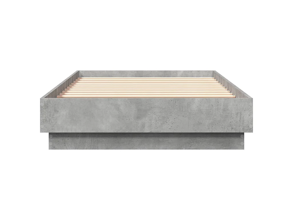 Cadre de lit sans matelas gris béton 75x190 cm