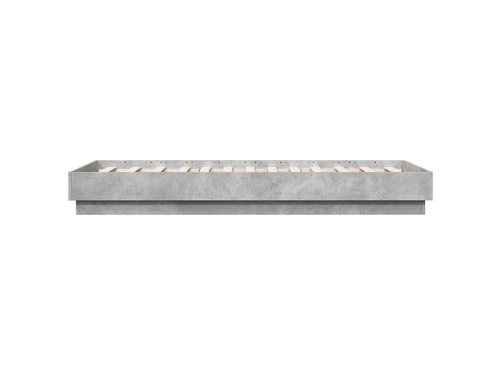 Cadre de lit sans matelas gris béton 75x190 cm