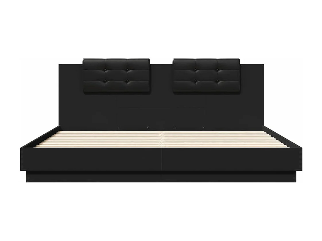 Cadre de lit sans matelas noir 160x200 cm