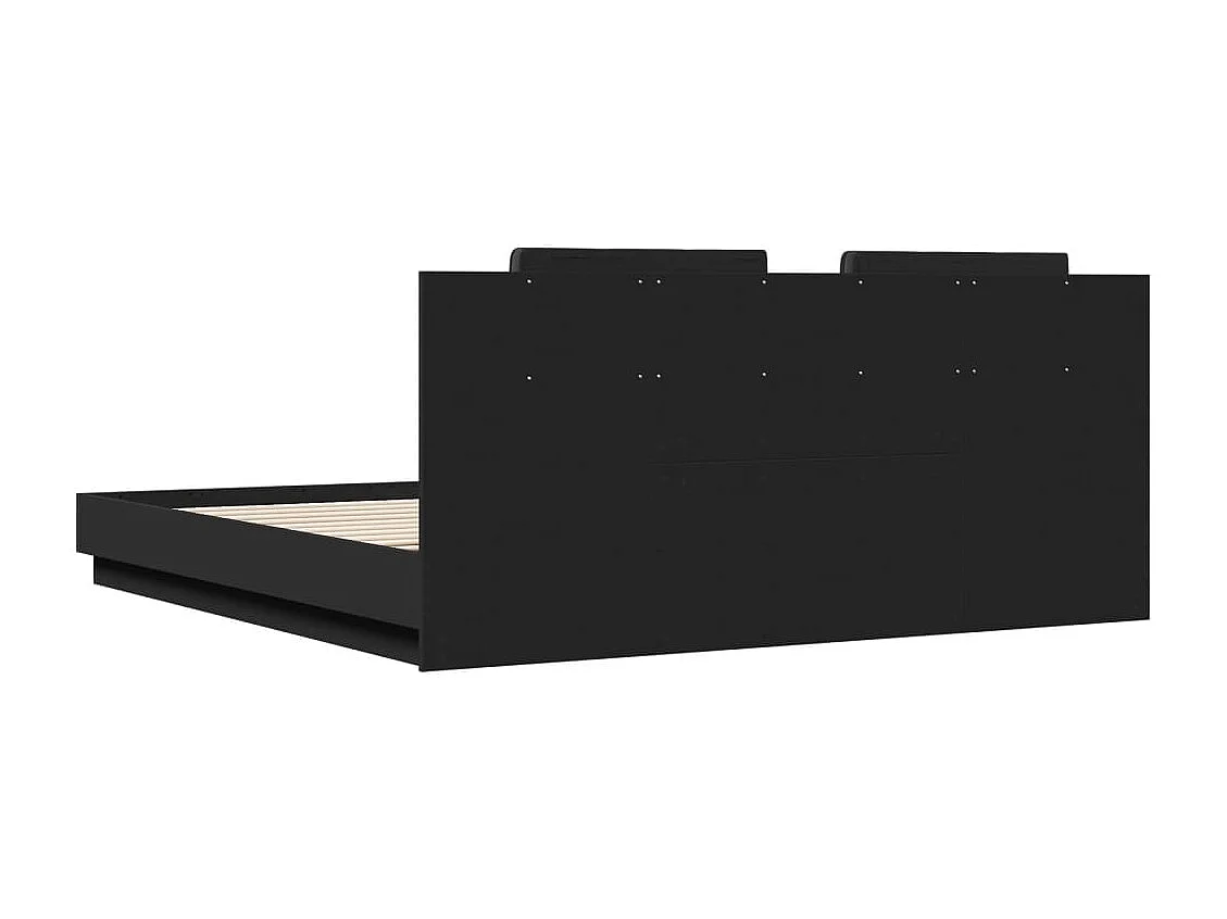 Cadre de lit sans matelas noir 160x200 cm