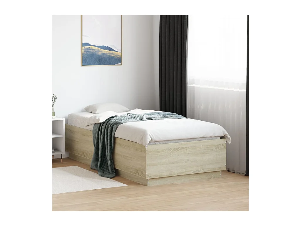 Cadre de lit sans matelas chêne sonoma 90x190 cm