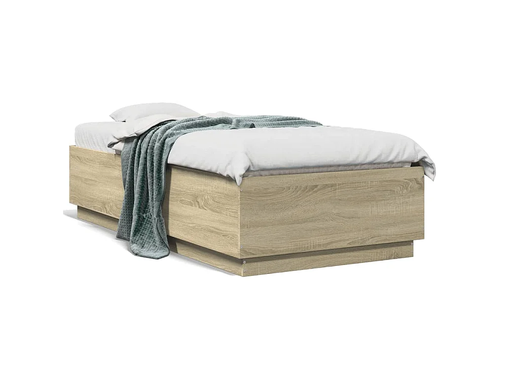 Cadre de lit sans matelas chêne sonoma 90x190 cm