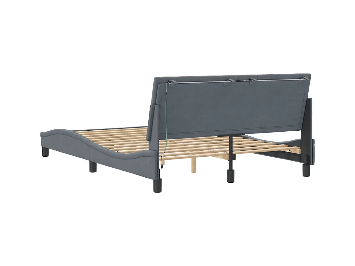 Giroletto con Luci LED Grigio Scuro 140x190 cm in Velluto