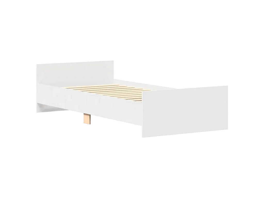 Bedframe bewerkt hout wit 90x200 cm