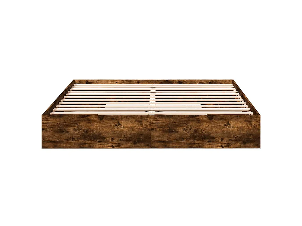 Cadre de lit avec tiroirs sans matelas chêne fumé 200x200 cm