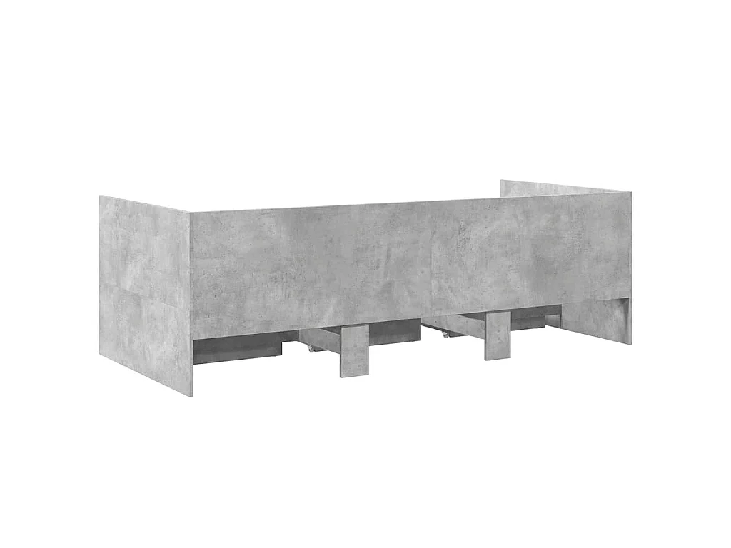 Sofá-cama com gavetas sem colchão 100x200 cm cinzento cimento