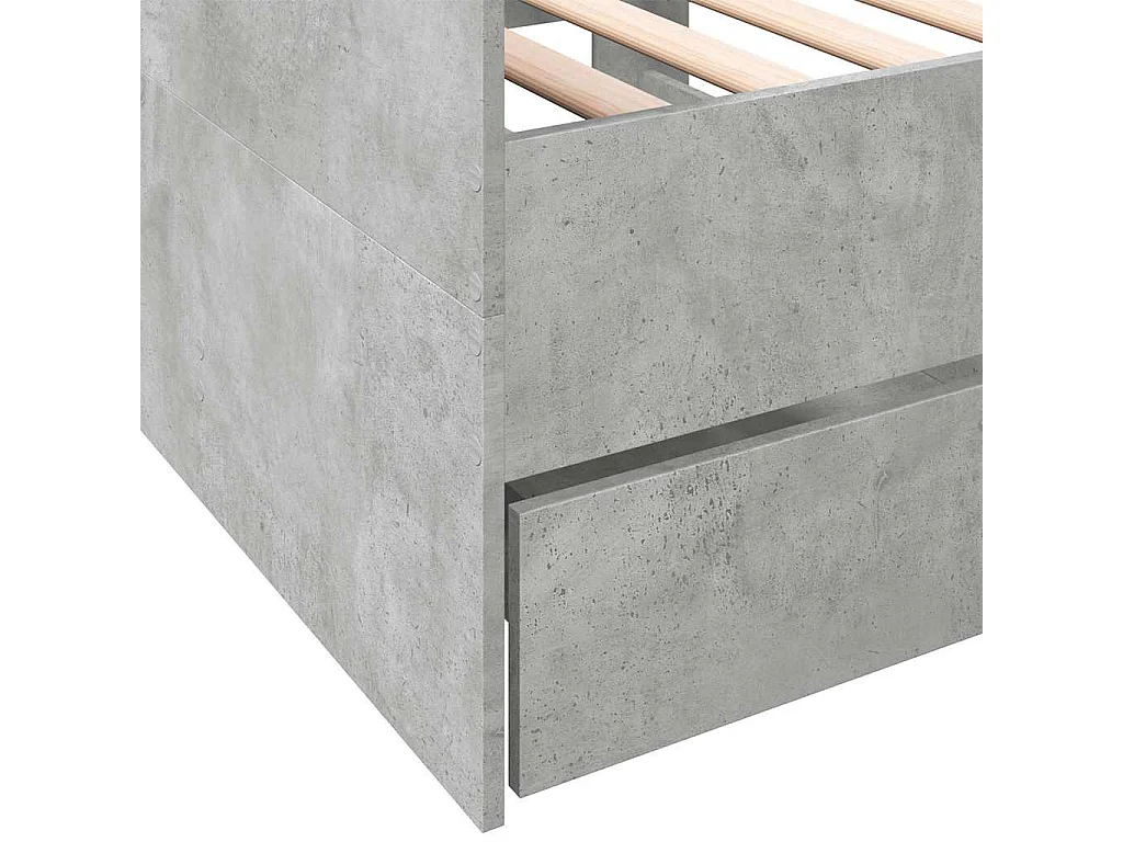 Sofá-cama com gavetas sem colchão 100x200 cm cinzento cimento