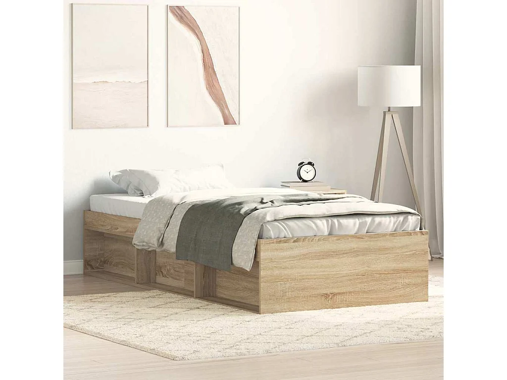 Cadre de lit sans matelas chêne sonoma 100x200 cm