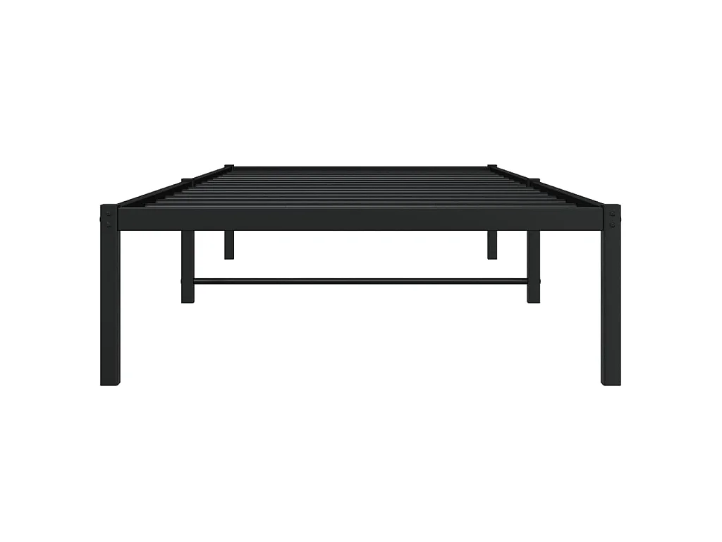 Cadre de lit métal sans matelas noir 90x200 cm
