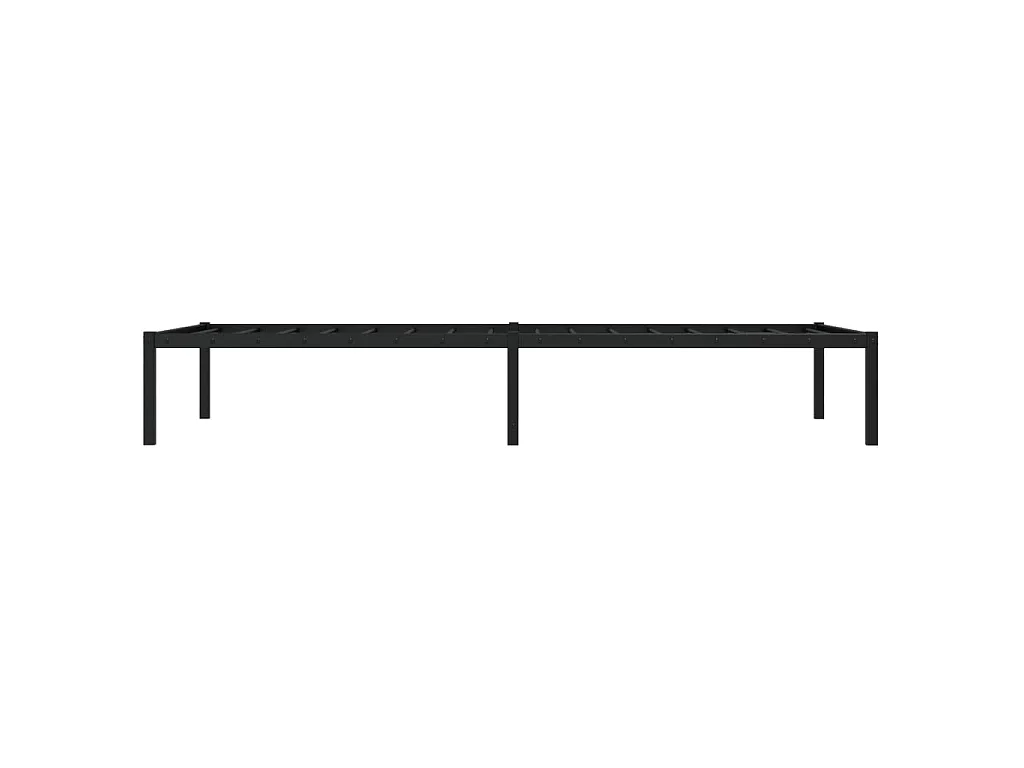 Cadre de lit métal sans matelas noir 90x200 cm