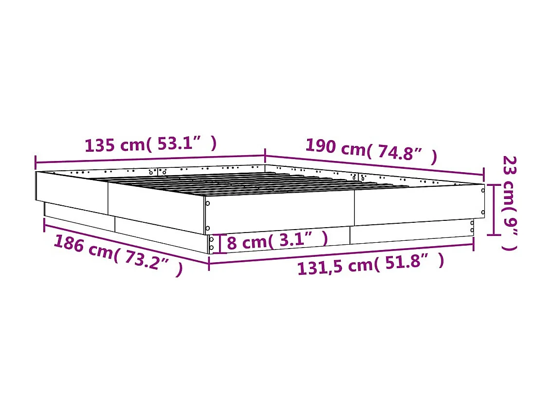 Giroletto con Luci LED Bianco 135x190 cm