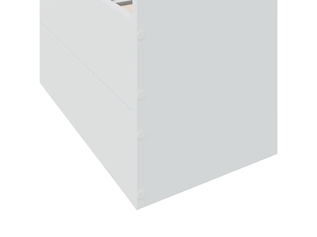 Cadre de lit avec tiroirs sans matelas blanc 140x190 cm