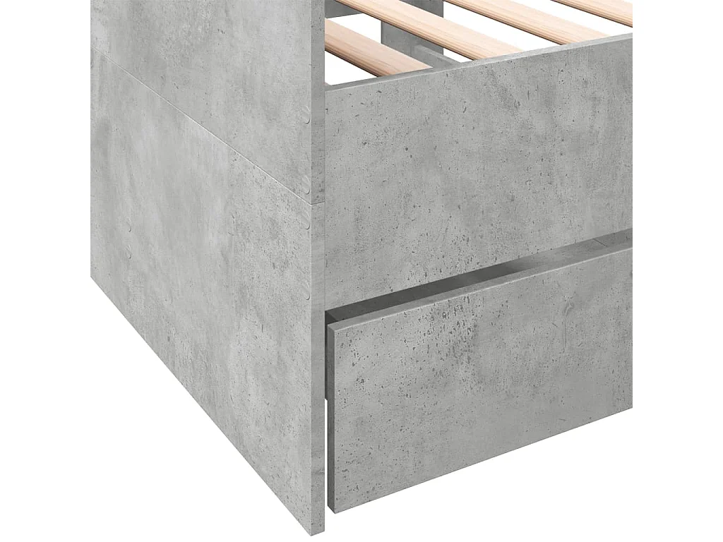 Slaapbank met lades zonder matras 90x200 cm betongrijs