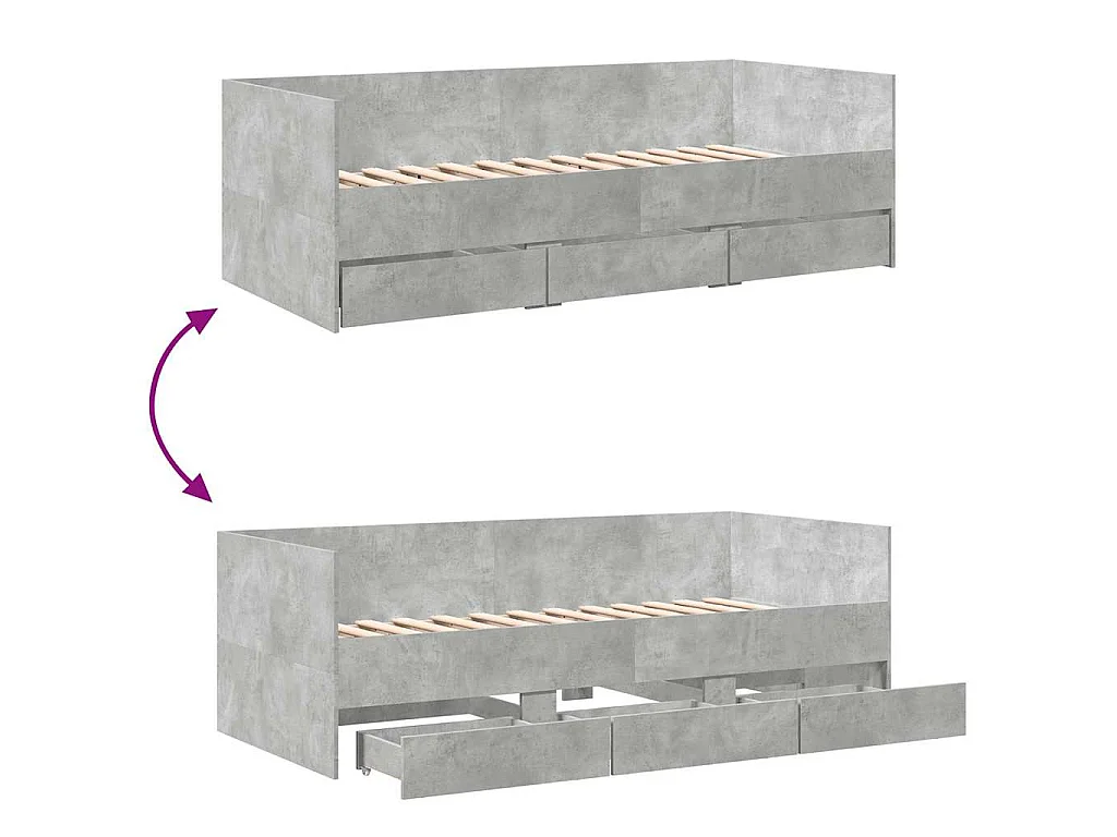 Divano Letto con Cassetti senza Materasso 90x200 cm